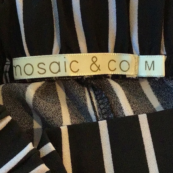 Mosaic & Co Striped Elastic Waist Pants Size Medium - Picture 6 of 6